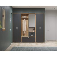 Шкаф распашной Олмеко Антре 65.07 (дуб вотан/диамант серый/белый) - Превью изображения №6 — Интернет-магазин ПроЗаказ