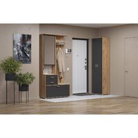 Шкаф распашной Олмеко Антре 65.07 (дуб вотан/диамант серый/белый) - Превью изображения №5 — Интернет-магазин ПроЗаказ