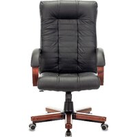 Офисное кресло Бюрократ KB-10WALNUT/B/LEATH (черный) - Превью изображения №3 — Интернет-магазин ПроЗаказ