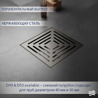 Трап/канал Lauter 2140065-L1GM 150x150 (оружейная сталь) - Превью изображения №2 — Интернет-магазин ПроЗаказ