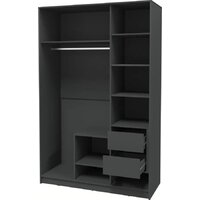 Шкаф распашной Интерлиния Концепт Тренд КТ-Ш3(з) (антрацит/черный) - Превью изображения №2 — Интернет-магазин ПроЗаказ