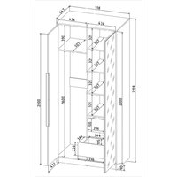 Шкаф распашной Интерлиния Концепт Тренд КТ-Ш3(з) (антрацит/черный) - Превью изображения №6 — Интернет-магазин ПроЗаказ