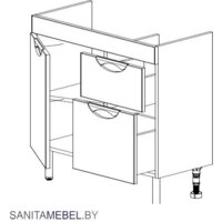  СанитаМебель Тумба под умывальник Эмили-601.800 (белый) - Превью изображения №2 — Интернет-магазин ПроЗаказ