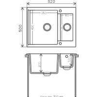 Кухонная мойка Polygran Brig-620 (серый 14) - Превью изображения №2 — Интернет-магазин ПроЗаказ