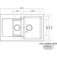 Кухонная мойка Kernau KGS H 6080 1.5B1D Black Metallic - Превью изображения №2 — Интернет-магазин ПроЗаказ