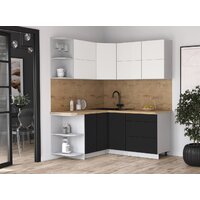 Кухонный модуль Интерлиния Мила Матте 1.5x1.7 А (белый/черный/дуб бунратти) - Превью изображения №3 — Интернет-магазин ПроЗаказ