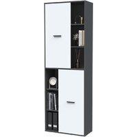 Шкаф распашной Интерлиния Skill-22 (2) (антрацит/белый) - Превью изображения №3 — Интернет-магазин ПроЗаказ