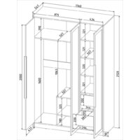 Шкаф распашной Интерлиния Концепт Тренд КТ-Ш3(з) (белый платинум/океан) - Превью изображения №6 — Интернет-магазин ПроЗаказ