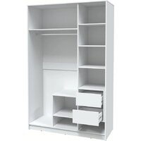 Шкаф распашной Интерлиния Концепт Тренд КТ-Ш3(з) (белый платинум/океан) - Превью изображения №2 — Интернет-магазин ПроЗаказ