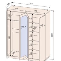 Шкаф распашной Интерлиния Quartz QZ-ШК3 (дуб нокс/черный) - Превью изображения №2 — Интернет-магазин ПроЗаказ