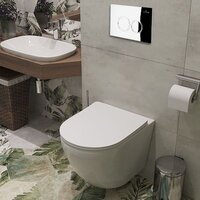 Унитаз подвесной Roxen Antares One Rimless 6 в 1 StounFix Dual Fresh 508565 (кнопка: хром) - Превью изображения №8 — Интернет-магазин ПроЗаказ