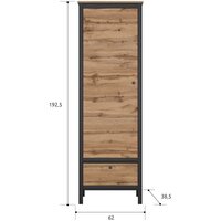 Шкаф распашной Black Red White Loft REG1D1S (дуб вотан/черный) - Превью изображения №4 — Интернет-магазин ПроЗаказ