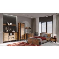 Шкаф распашной Black Red White Loft REG1D1S (дуб вотан/черный) - Превью изображения №3 — Интернет-магазин ПроЗаказ