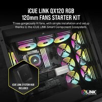 Комплект вентиляторов для корпуса с контроллером Corsair iCUE LINK QX120 RGB Triple Pack + Hub CO-9051002-WW - Превью изображения №2 — Интернет-магазин ПроЗаказ