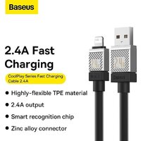 Кабель Baseus CoolPlay Series USB Type-A - Lightning (1 м, черный) - Превью изображения №13 — Интернет-магазин ПроЗаказ