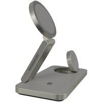 Беспроводное зарядное Magssory Yoga 3 в 1 Charging Station для Samsung Qi2 WCH017t (титан) - Превью изображения №3 — Интернет-магазин ПроЗаказ