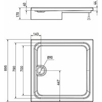 Душевой поддон Erlit 90x90x17 ER9017H-1 - Превью изображения №3 — Интернет-магазин ПроЗаказ