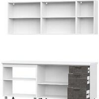 Готовая кухня SV-Мебель Модус 2.0м ЛДСП без столешниц (белый/цемент светлый/камень темный) - Превью изображения №3 — Интернет-магазин ПроЗаказ