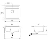 Кухонная мойка Aquasanita Quadro SQQ100W (beige 110) - Превью изображения №3 — Интернет-магазин ПроЗаказ