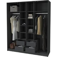 Шкаф распашной Интерлиния Концепт Тренд КТ-Ш4(з) (антрацит/дуб английский) - Превью изображения №3 — Интернет-магазин ПроЗаказ