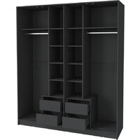 Шкаф распашной Интерлиния Концепт Тренд КТ-Ш4(з) (антрацит/дуб английский) - Превью изображения №2 — Интернет-магазин ПроЗаказ