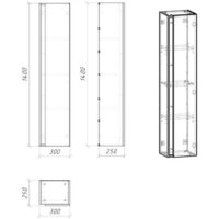  Grossman Шкаф-пенал Юнит 30 208015 (кадена лайт) - Превью изображения №4 — Интернет-магазин ПроЗаказ