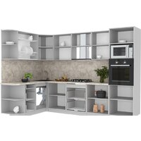 Готовая кухня Интерлиния Мила Лайт 1.68x3.0 левая (бетон/бетон/кастилло темный) - Превью изображения №2 — Интернет-магазин ПроЗаказ