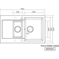 Кухонная мойка Kernau KGS H 6080 1.5B1D Graphite - Превью изображения №2 — Интернет-магазин ПроЗаказ
