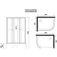 Душевая кабина Niagara Promo P90/70/40R/MT/BK 90x70x195 - Превью изображения №4 — Интернет-магазин ПроЗаказ