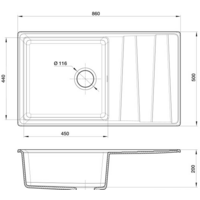 Кухонная мойка GranFest GF-LV-860L (серый) - Превью изображения №4 — Интернет-магазин ПроЗаказ