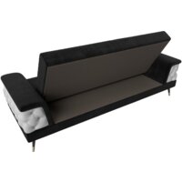 Диван Лига диванов Лига-023 119147 (велюр черный/компаньон/декоративные подушки экокожа белый) - Превью изображения №7 — Интернет-магазин ПроЗаказ