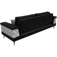 Диван Лига диванов Лига-023 119147 (велюр черный/компаньон/декоративные подушки экокожа белый) - Превью изображения №5 — Интернет-магазин ПроЗаказ