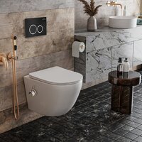 Унитаз подвесной Roxen Antares Bidet в комплекте с инсталляцией StounFix Dual Fresh 6 в 1 906342 (кнопка: черный матовый) - Превью изображения №12 — Интернет-магазин ПроЗаказ