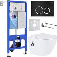 Унитаз подвесной Roxen Antares Bidet в комплекте с инсталляцией StounFix Dual Fresh 6 в 1 906342 (кнопка: черный матовый) - Превью изображения №2 — Интернет-магазин ПроЗаказ