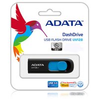 USB Flash ADATA DashDrive UV128 128GB (черный/синий) - Превью изображения №4 — Интернет-магазин ПроЗаказ