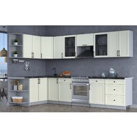 Готовая кухня Интерлиния Тренд 1.7x3.2 левая (белый/белый/кастилло темный) - Превью изображения №4 — Интернет-магазин ПроЗаказ