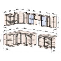 Готовая кухня Интерлиния Тренд 1.7x3.2 левая (белый/белый/кастилло темный) - Превью изображения №5 — Интернет-магазин ПроЗаказ