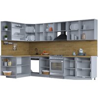 Готовая кухня Интерлиния Тренд 1.7x3.2 левая (белый/белый/кастилло темный) - Превью изображения №2 — Интернет-магазин ПроЗаказ