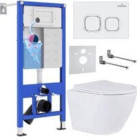 Roxen Antares в комплекте с инсталляцией StounFix Dual Fresh 6 в 1 533395 (кнопка: белый глянец)