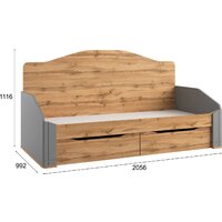 Кровать-тахта Involux Sale + Матрас Lagoma Ilta 90x200x18 км0144 (серый шифер/дуб натюрель) - Превью изображения №6 — Интернет-магазин ПроЗаказ