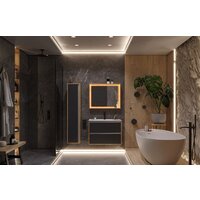  ЗОВ Тумба с умывальником Парма 80 P80LHO0MBPMC1A-OL80 (дуб/черный) - Превью изображения №4 — Интернет-магазин ПроЗаказ