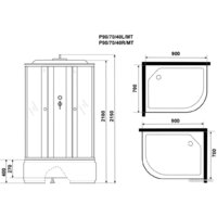 Душевая кабина Niagara Promo P90/70/40R/MT 90x70x215 - Превью изображения №3 — Интернет-магазин ПроЗаказ