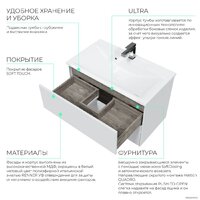  Toppus Тумба Silk 80 с умывальником Premier (белый матовый) - Превью изображения №2 — Интернет-магазин ПроЗаказ