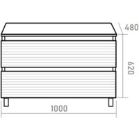  Brevita Тумба под умывальник Dakota DAK-07100-19/02-2Я (черный/темное дерево) - Превью изображения №5 — Интернет-магазин ПроЗаказ