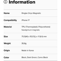 Чехол для телефона Ringke Onyx Magnetic для iPhone 17 Black - Превью изображения №11 — Интернет-магазин ПроЗаказ
