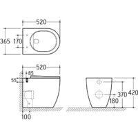 Унитаз подвесной Roxen Antares One Rimless 6 в 1 StounFix Dual Fresh 543169 (кнопка: черный матовый) - Превью изображения №19 — Интернет-магазин ПроЗаказ