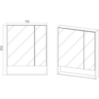  Viant Шкаф с зеркалом Мальта 70 VMAL70-ZSH - Превью изображения №5 — Интернет-магазин ПроЗаказ