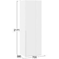 Шкаф распашной Трия Порто СМ-393.07.006 с 1 глухой дверью (белый жемчуг/белый софт) - Превью изображения №4 — Интернет-магазин ПроЗаказ