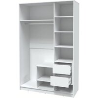 Шкаф-купе Интерлиния Концепт КТ-Ш3з (белый платинум/белый платинум) - Превью изображения №2 — Интернет-магазин ПроЗаказ