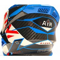 Мотошлем AIM RH855 Carbon Razor RH855R-DBR-L (L, синий/красный) - Превью изображения №11 — Интернет-магазин ПроЗаказ